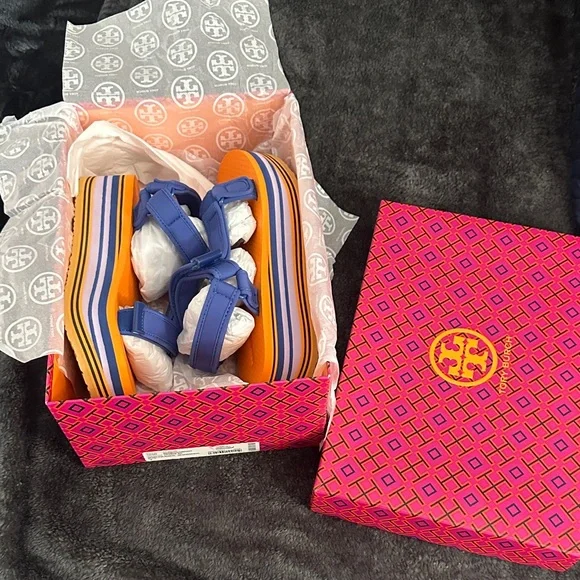 Tory Burch Multicolor Platform Sandals - Picture 1 of 6